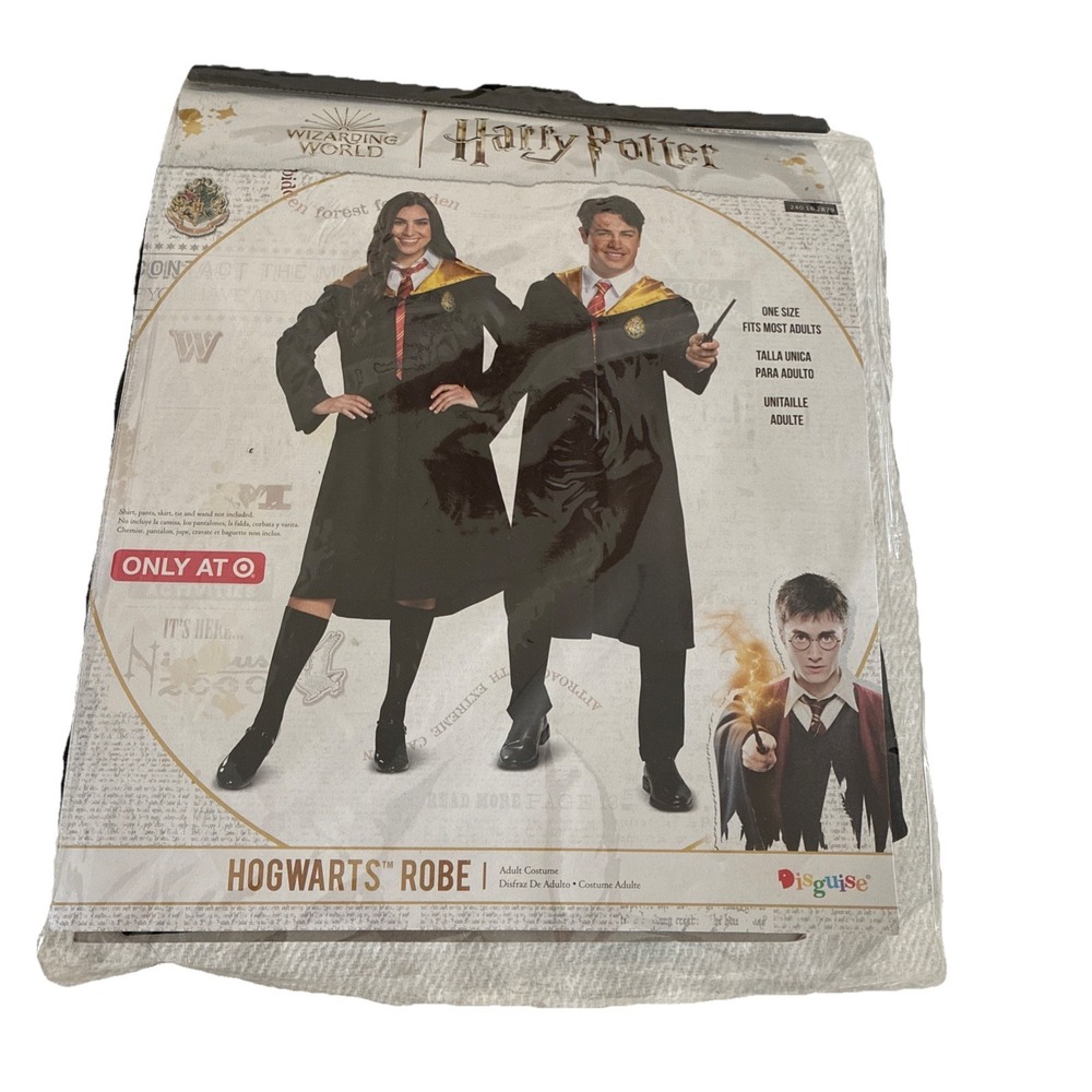 Harry‎ Potter Adult Wizarding World Hogwarts Hooded Robe Costume Adult One Size